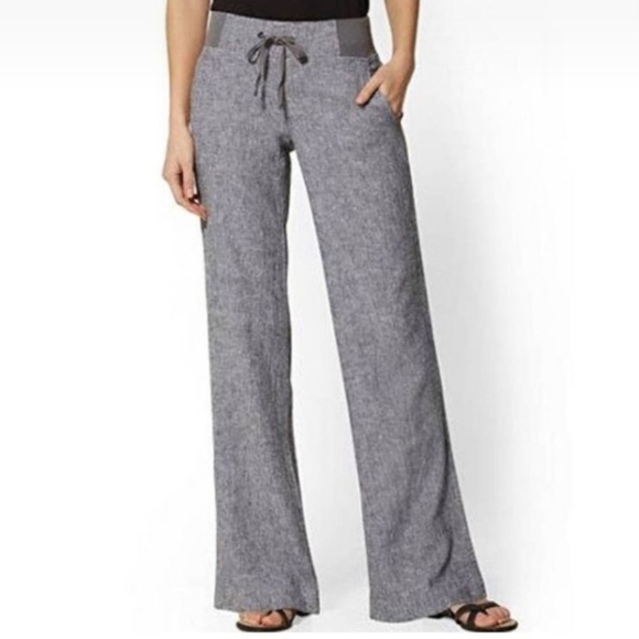 Women's Gray Wide-Leg Pants - Picture 1 of 7